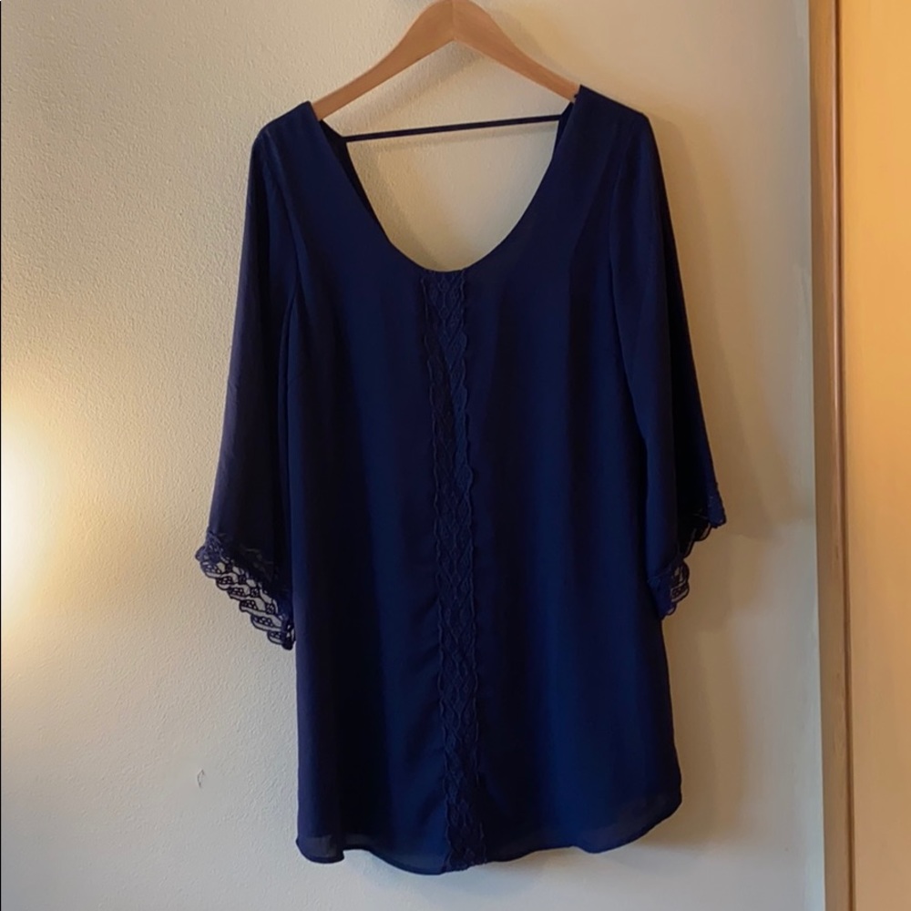 ASTR Navy short dress